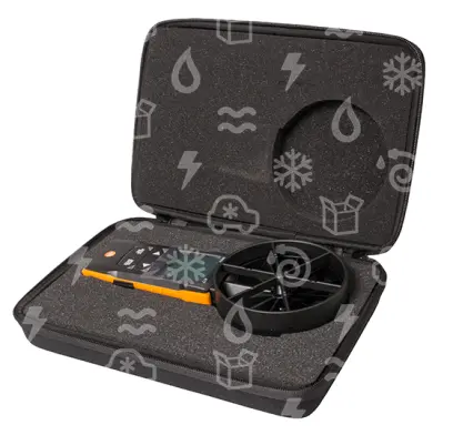 anemometr vrtulkový, Testo 417, sestava trychtýřů + usměrňovač proudění, 0563 2417